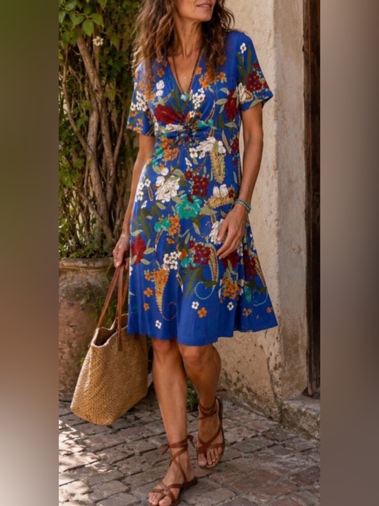 Johnny Was Dresses & Skirts - Johnny Was Tee Bee Twist Front Swing Dress Size Medium NEW Floral Soft Midi